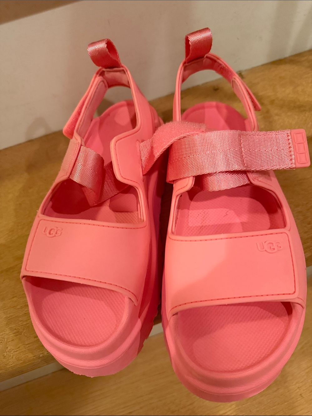 UGG Kids Coral Pink Adjustable Sport Sandals